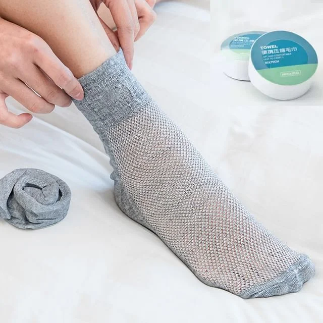 5 Pairs: Travel Disposable Socks (Various Designs) by Evorest Bags