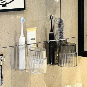 Adhesive Toothbrush Holder with Cup (Various Designs) by Momoi