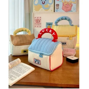 Animal Applique Color Block Fabric Makeup Bag (Various Designs) by Momoi