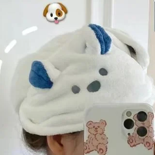 Animal Coral Fleece Quick Dry Hair Towel by Home Simply