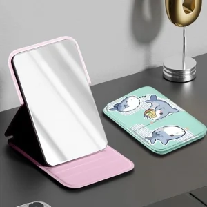 Animal Faux Leather Foldable Desktop Mirror (Various Designs) by Evorest Bags