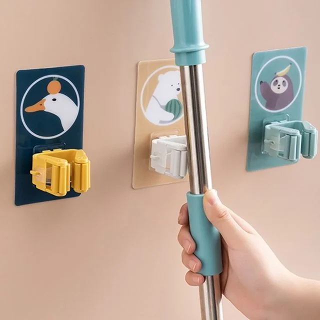 Animal Print Mop Adhesive Wall Holder by Fun House