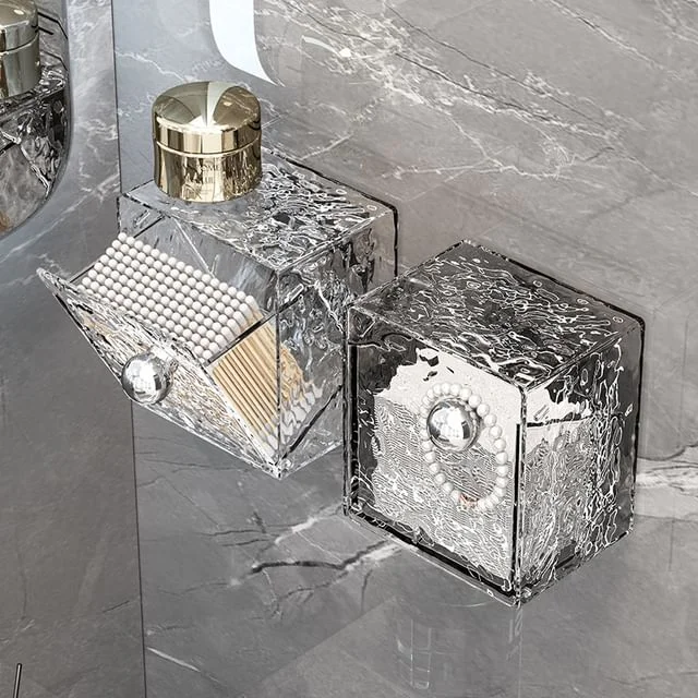 Bathroom Textured Plastic Adhesive Wall Organizer by Home Simply