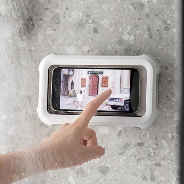 Bathroom Waterproof Adhesive Phone Holder by Lazy Corner