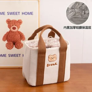 Bear Applique Insulated Lunch Bag (Various Designs) by Momoi