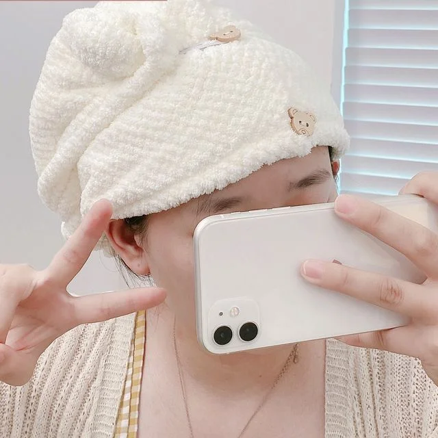 Bear Quick Dry Hair Towel by Fun House