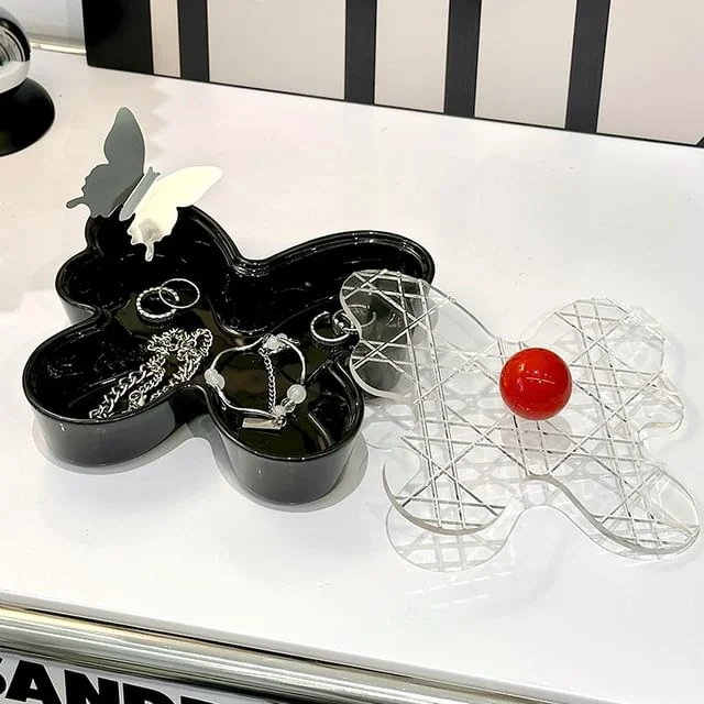 Butterfly Acrylic Ceramic Jewelry Box by Lazy Corner