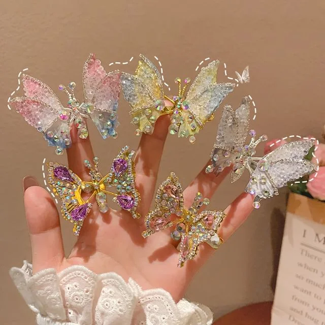 Butterfly Rhinestone Alloy Hair Clip (Various Designs) by Evora
