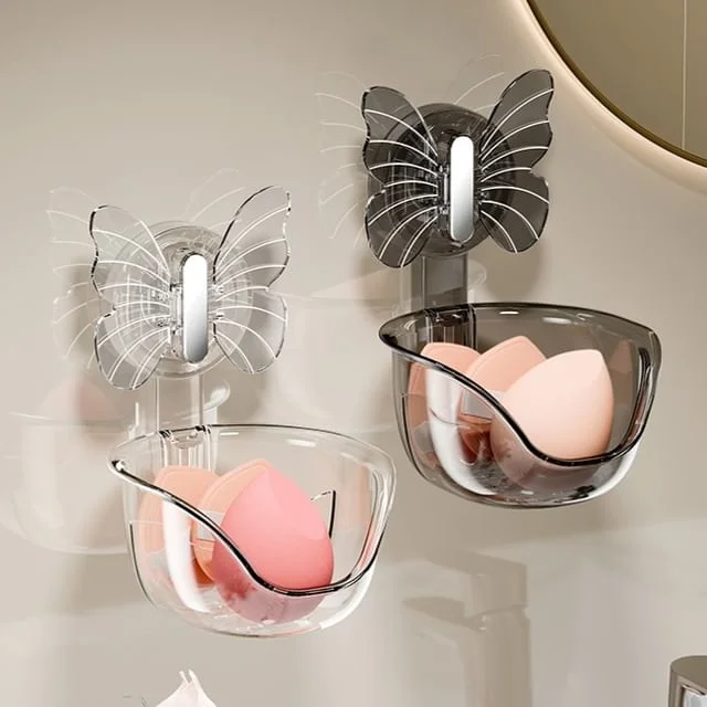 Butterfly Suction Acrylic Wall Organizer by Lazy Corner