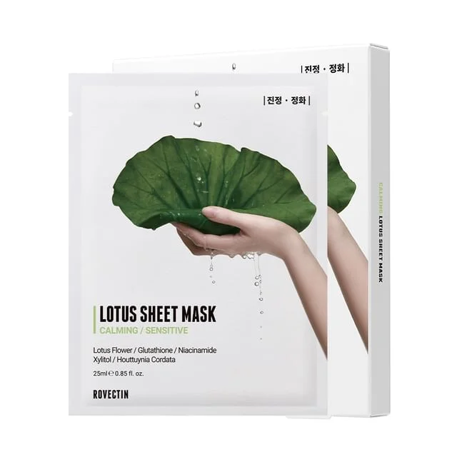 Calming Sensitive Lotus Sheet Mask Set by Rovectin
