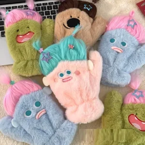 Cartoon Chenille Mittens (Various Designs) by Momoi