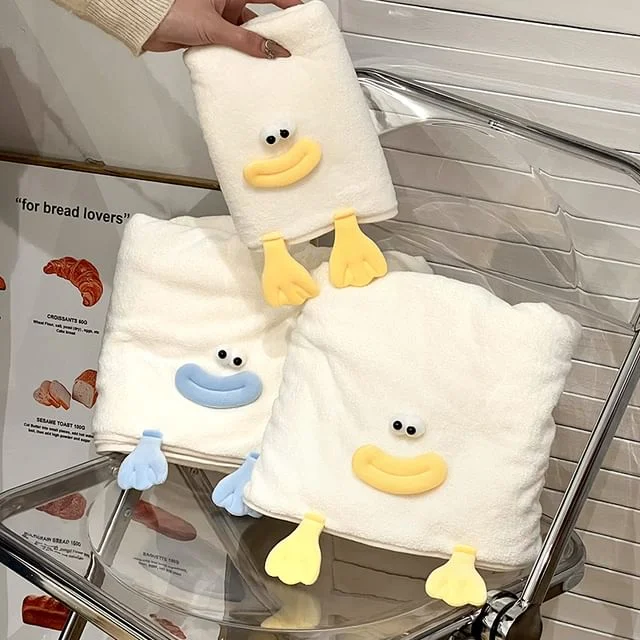 Cartoon Coral Fleece Bath Towel / Hand Towel / Set by Momoi