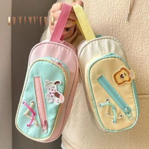 Cartoon Embroidered Applique Fabric Pencil Case / Memo Pad / Binder Clip / Set (Various Designs) by Momoi