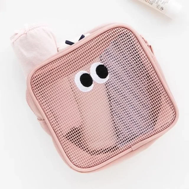 Cartoon Eye Mesh Makeup Bag (Various Designs) by Evorest Bags