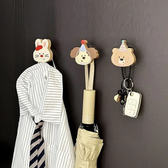 Cartoon Wooden Adhesive Hook (Various Designs) by Lazy Corner