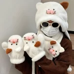 Cat Chenille Scarf / Hat / Mittens / Set by Momoi
