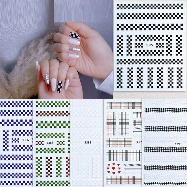 Check Nail Art Stickers by Monoe