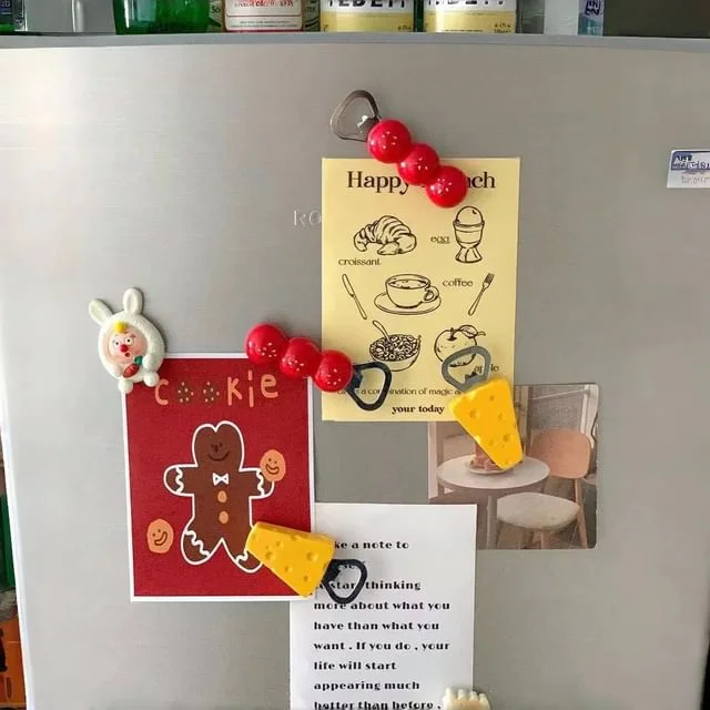 Cheese / Sugar Glazed Fruit Fridge Magnet / Set by Home Simply