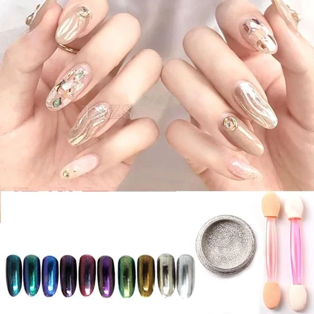 Chrome Powder Nail Art Decoration (Various Designs) by Monoe
