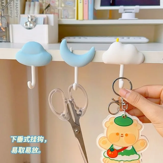 Cloud / Moon PVC Adhesive Hook (Various Designs) / Set by Momoi