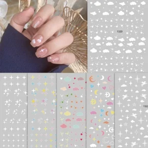 Cloud / Moon & Star Nail Art Stickers by Monoe