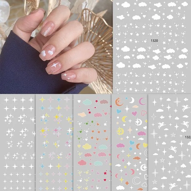 Cloud / Moon & Star Nail Art Stickers by Monoe
