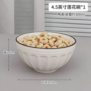 Contrast Trim Ceramic Bowl by Fun House