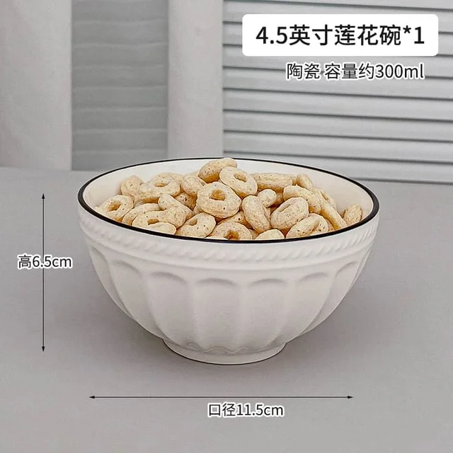 Contrast Trim Ceramic Bowl by Fun House