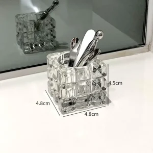 Cubic Glass Makeup Desk Organizer by Lazy Corner