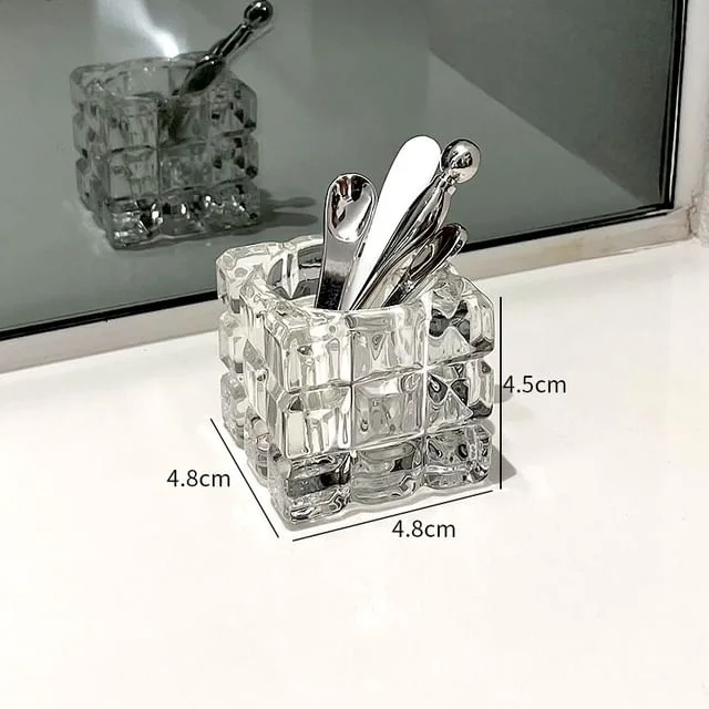 Cubic Glass Makeup Desk Organizer by Lazy Corner