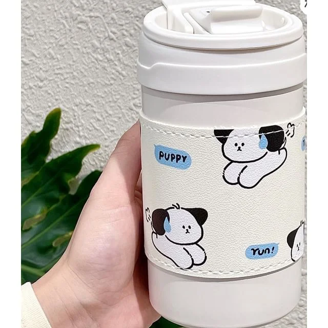 Dog Print Stainless Steel Drinking Bottle (Various Designs) by Fun House