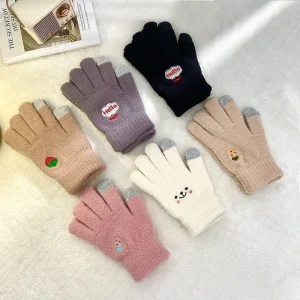 Embroidered Touchscreen Knit Gloves (various designs) by Fun House