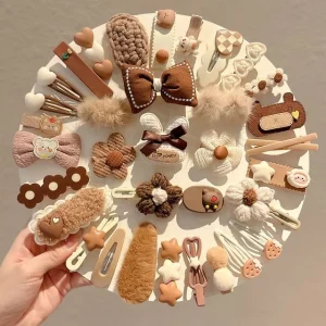 Fabric / Plastic Hair Clip / Set (Various Designs) by Evora