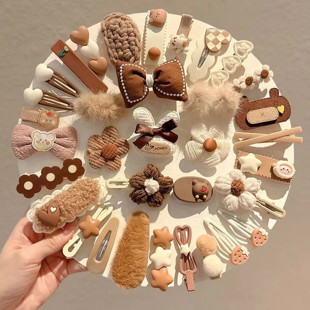 Fabric / Plastic Hair Clip / Set (Various Designs) by Evora