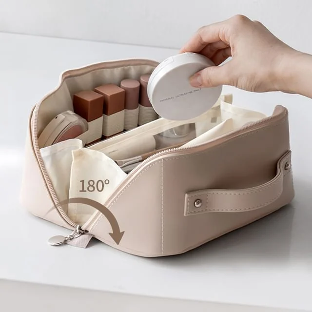 Faux Leather Travel Makeup Bag by Lazy Corner