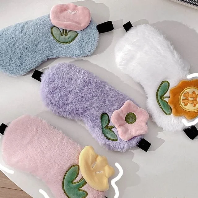 Floral Chenille Sleeping Eye Mask (Various Designs) by Fun House