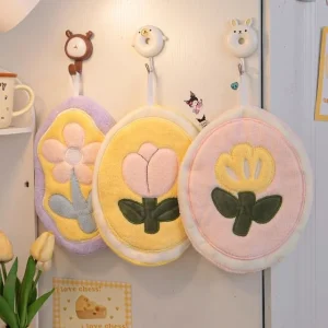 Floral Coral Fleece Hand Towel (Various Designs) / Set by Momoi