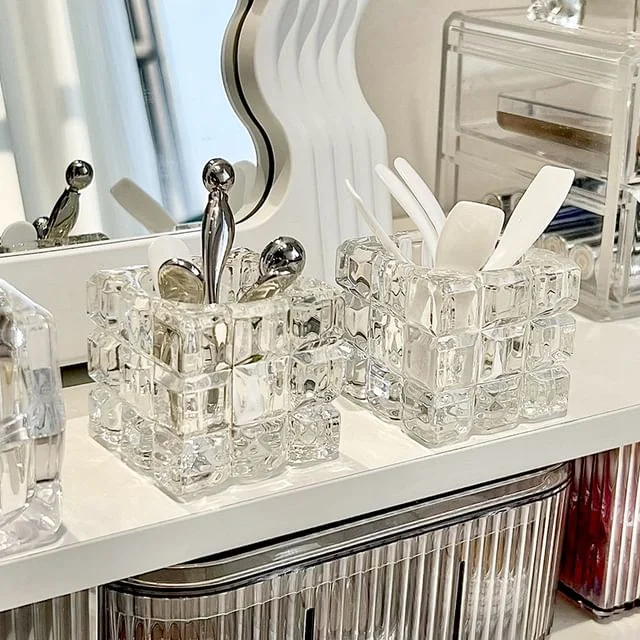 Glass Makeup Tool Desk Organizer / Set by Momoi