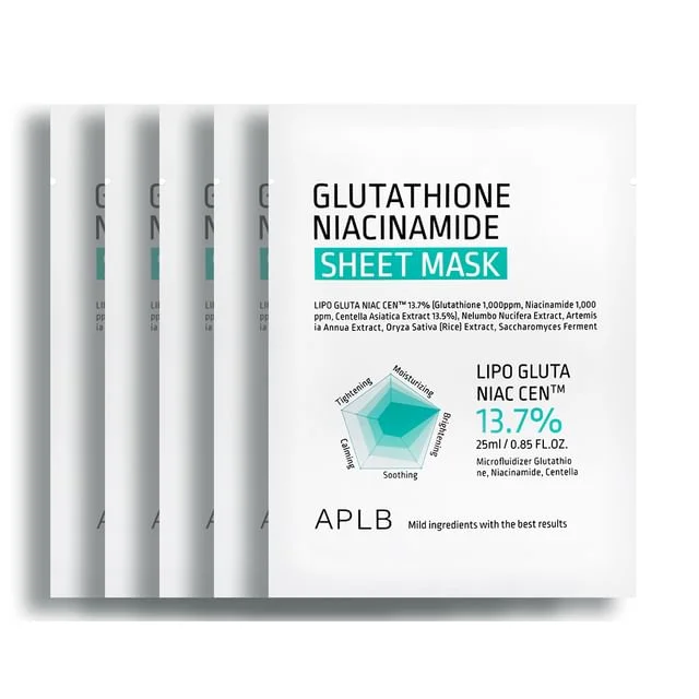 Glutathione Niacinamide Sheet Mask Bundle Set by APLB