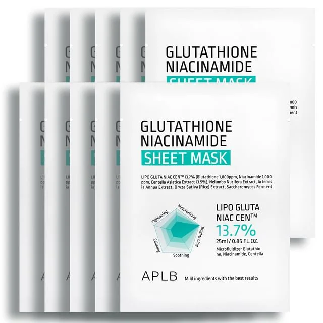 Glutathione Niacinamide Sheet Mask Set by APLB