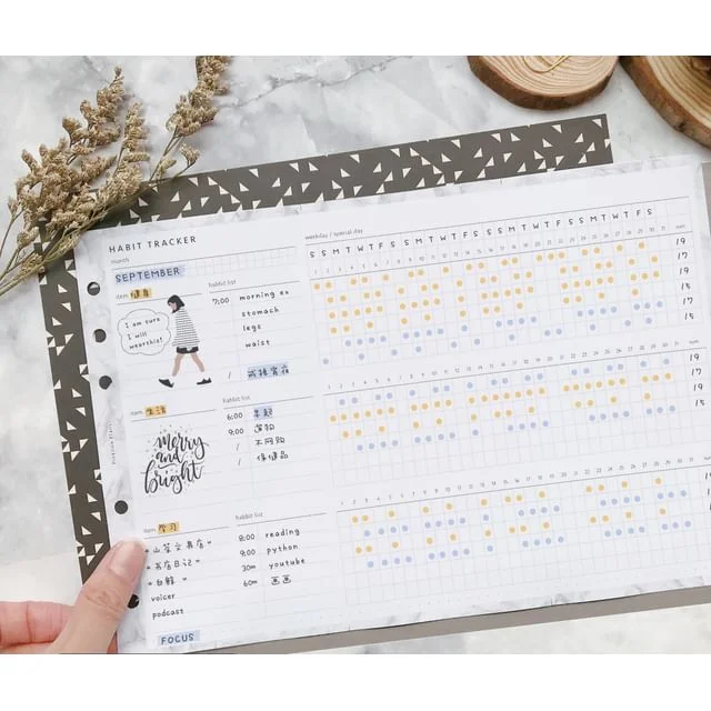 Habit Tracker Planner Insert (A5 / A6) by Fun House
