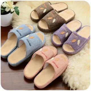 Leave Fleece Lining Slippers by Momoi