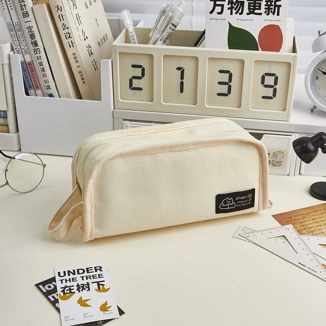 Lettering Applique Canvas Pencil Case by Fun House