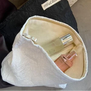 Lettering Applique Fabric Makeup Bag by Home Simply