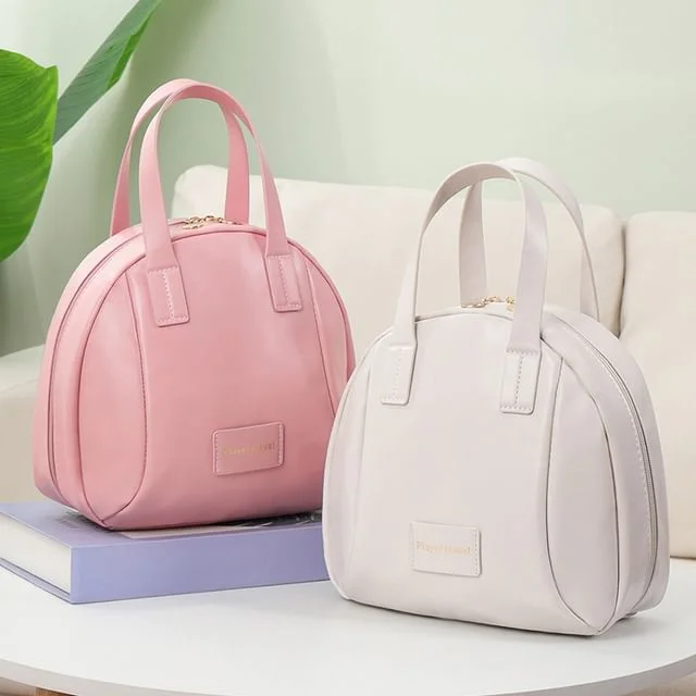 Lettering Applique Faux Leather Makeup Bag (Various Designs) by Evorest Bags