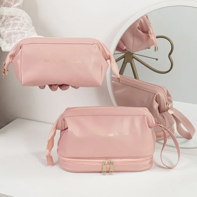 Lettering Faux Leather Makeup Bag (Various Designs) by Evorest Bags