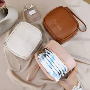 Lettering Faux Leather Toiletry Bag by Home Simply