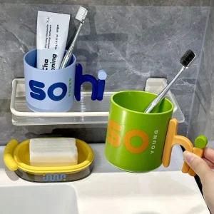 Lettering Plastic Toothbrush Cup by Lazy Corner