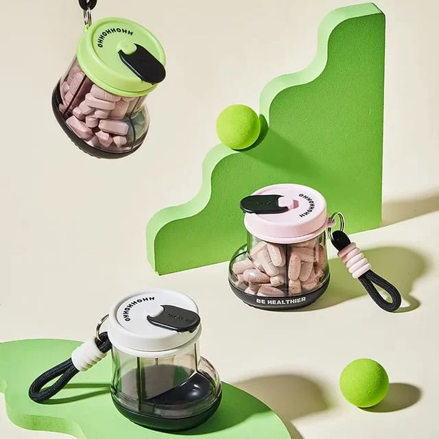 Lettering Transparent Pill Box by Home Simply