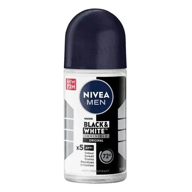 Men Black & White Invisible Roll On 50ml by NIVEA